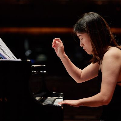 Guildhall pianist performing in Milton Court